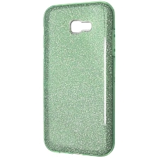 Чехол накладка для SAMSUNG Galaxy A7 2017 (SM-A720), силикон, блестки, цвет бирюзовый Чехол накладка для SAMSUNG Galaxy A7 2017 (SM-A720), силикон, блестки, цвет бирюзовый