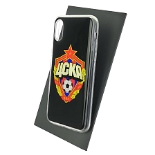 Чехол накладка для APPLE iPhone X, iPhone XS, силикон, глянцевый, рисунок ЦСКА