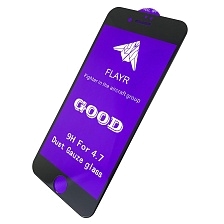 Защитное стекло FLAYR 5D Anti Dust Good для APPLE iPhone 7, iPhone 8, с сеточкой динамике, цвет канта черный.