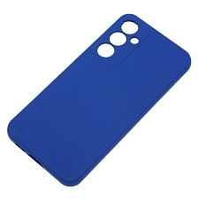 Чехол накладка Silicon Cover для SAMSUNG Galaxy S23 FE, защита камеры, силикон, бархат, цвет синий Чехол накладка Silicon Cover для SAMSUNG Galaxy S23 FE, защита камеры, силикон, бархат, цвет синий