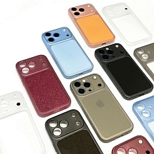 Чехол накладка MIC для APPLE iPhone 17 Pro Max, iPhone 18 Pro Max, силикон, защита камеры, цвет прозрачный голубой