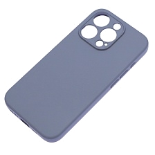 Чехол накладка NANO для APPLE iPhone 15 Pro (6.1"), защита камеры, силикон, бархат, цвет космический серый