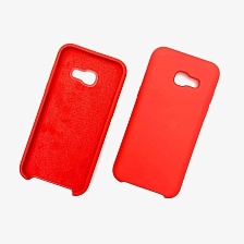 Чехол накладка Silicon Cover для SAMSUNG Galaxy A3 2017 (SM-A320), силикон, бархат, цвет красный.
