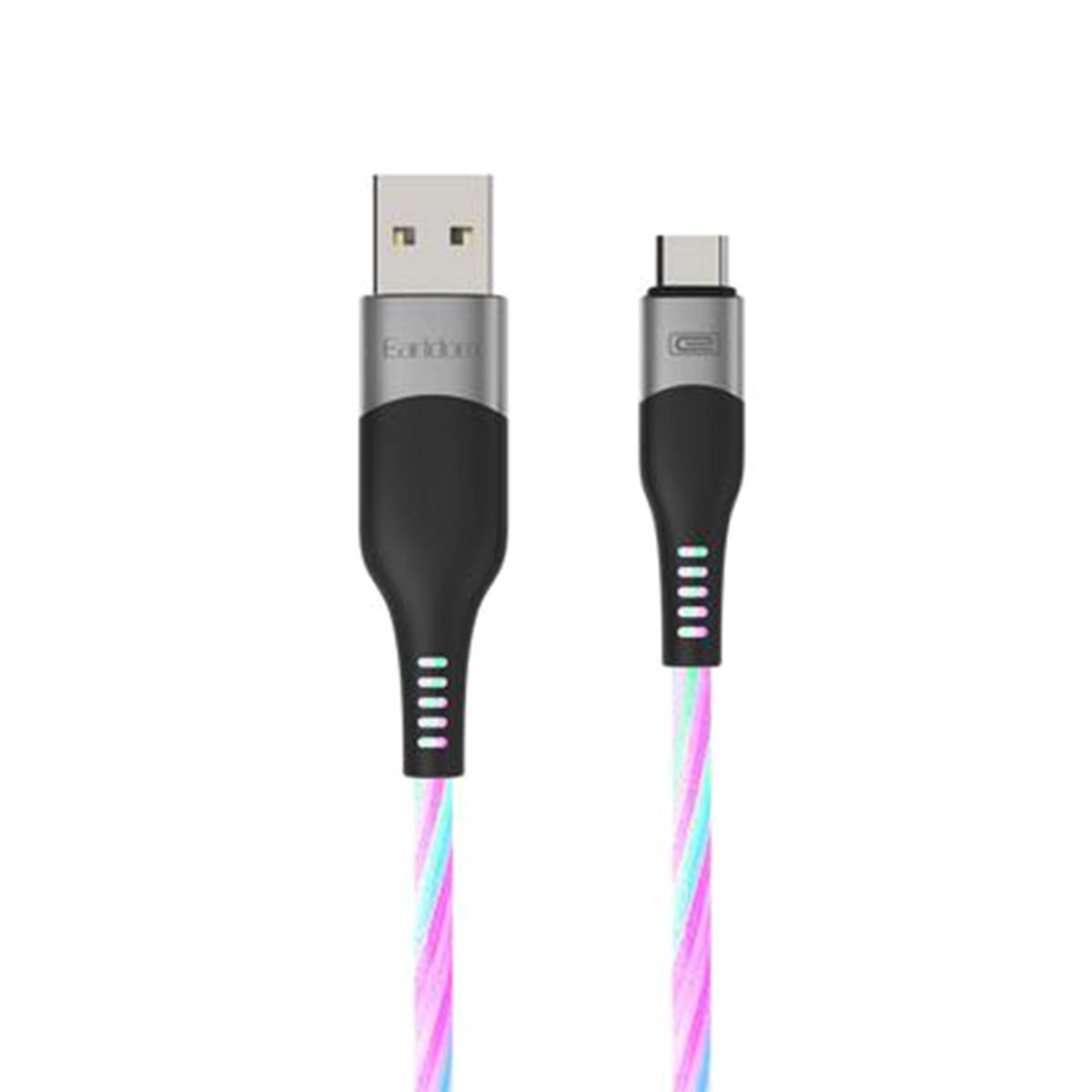 Кабель с подсветкой Earldom EC-096C USB Type C, 2.4А, длина 1 метр, силикон, цвет голубой Кабель с подсветкой Earldom EC-096C USB Type C, 2.4А, длина 1 метр, силикон, цвет голубой