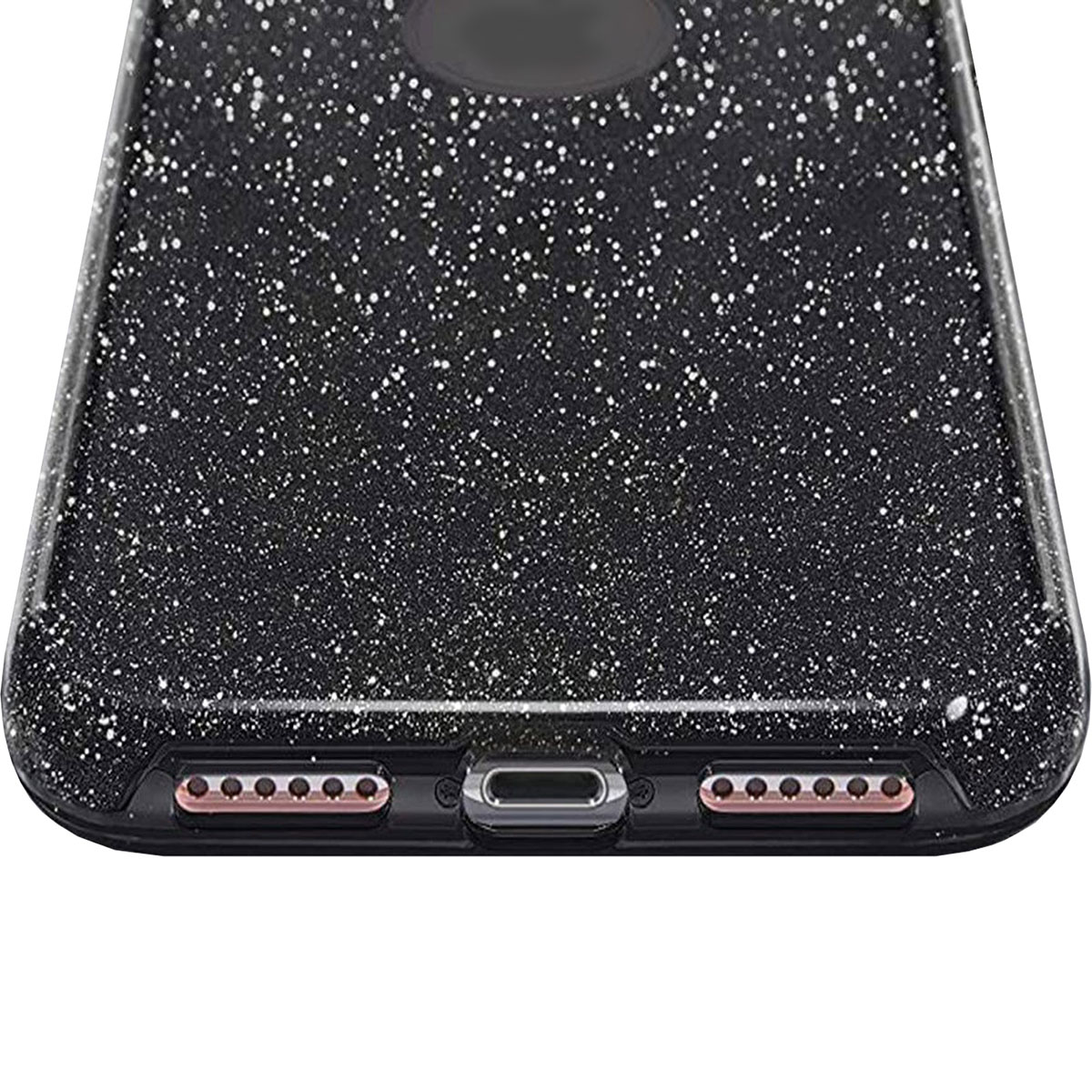 Чехол накладка Shine для APPLE iPhone XR, силикон, блестки, цвет черный