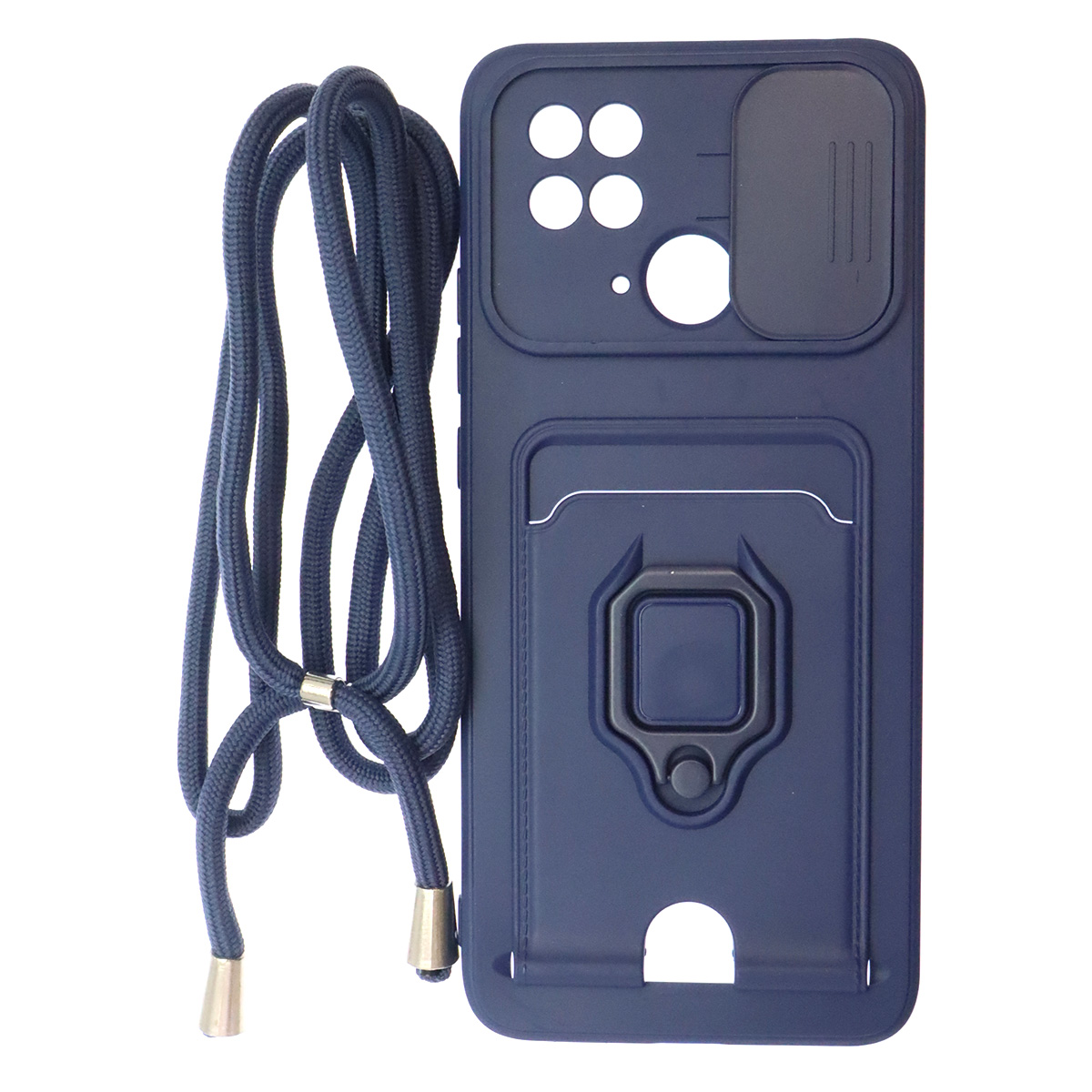 Чехол накладка MULTI FUNCTION 4 в 1 для XIAOMI Redmi 10C, XIAOMI POCO C40, силикон, цвет темно синий