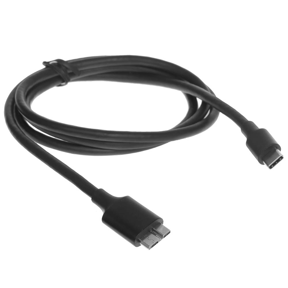 Кабель Type-C на Micro-B для портативных внешних дисков SSD и HDD, длина 1 метр, цвет черный