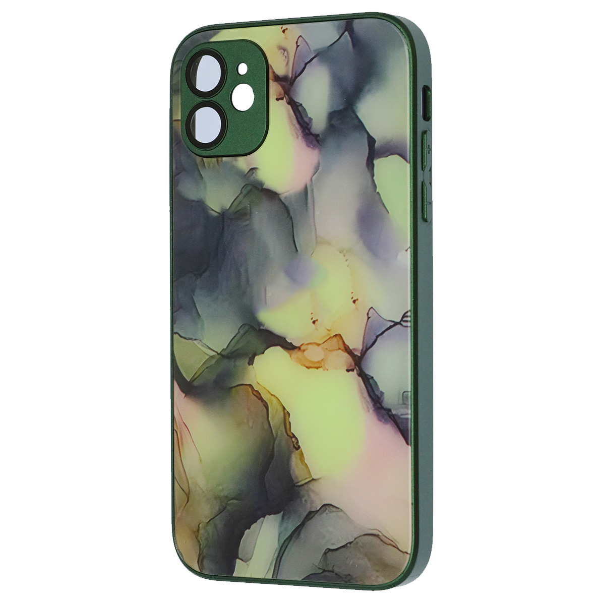 Чехол накладка AG Glass case для APPLE iPhone 11, силикон, стекло, защита  камеры, цвет зеленый