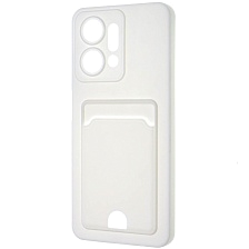 Чехол накладка BUTTON для Honor X7a, Honor X7a Plus, защита камеры, силикон, отдел для карт, цвет белый