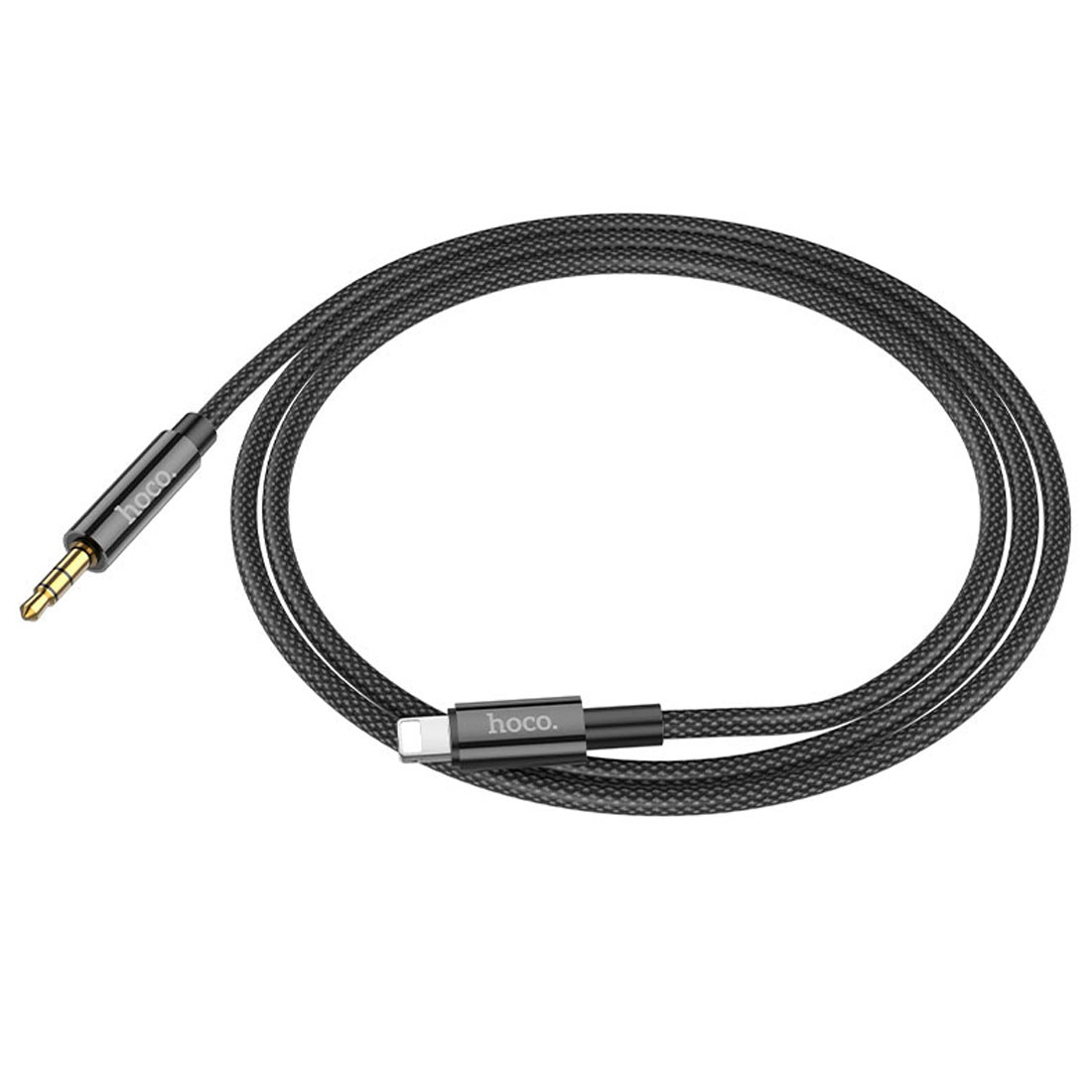 Аудио кабель, переходник HOCO UPA19 AUX Jack 3.5 mm (папа) на Lightning 8 pin (папа), длина 1 метр, цвет черный