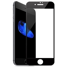 Защитное стекло "5D" Full Glue для APPLE iPhone 6/6S Plus (5.5"), цвет канта чёрный.