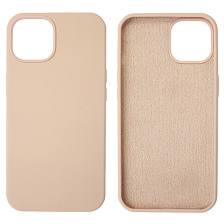Чехол накладка Silicon Case для APPLE iPhone 14 (6.1"), силикон, бархат, цвет розовый песок