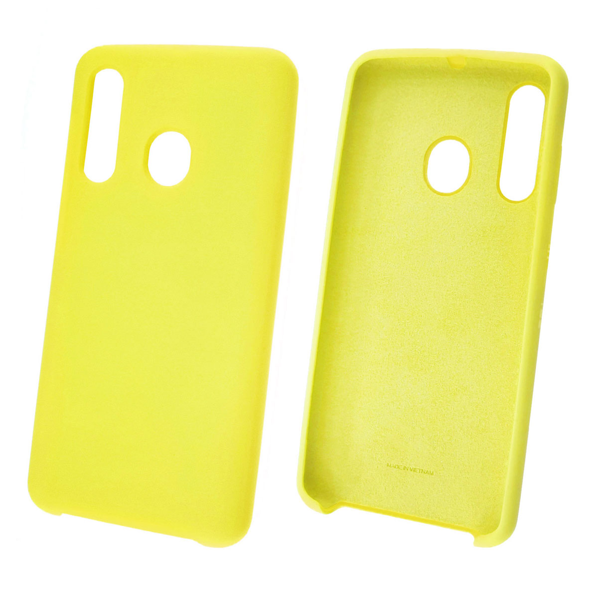 Чехол накладка Silicon Cover для SAMSUNG Galaxy A60 2019 (SM-A605), Galaxy M40 (SM-M405), силикон, бархат, цвет ярко желтый.