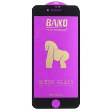 Защитное стекло BAIKO для APPLE iPhone 7, iPhone 8, с сеточкой на динамике, цвет окантовки черный