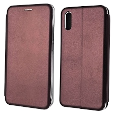 Чехол книжка STYLISH для XIAOMI Redmi 9A, экокожа, визитница, цвет бордовый