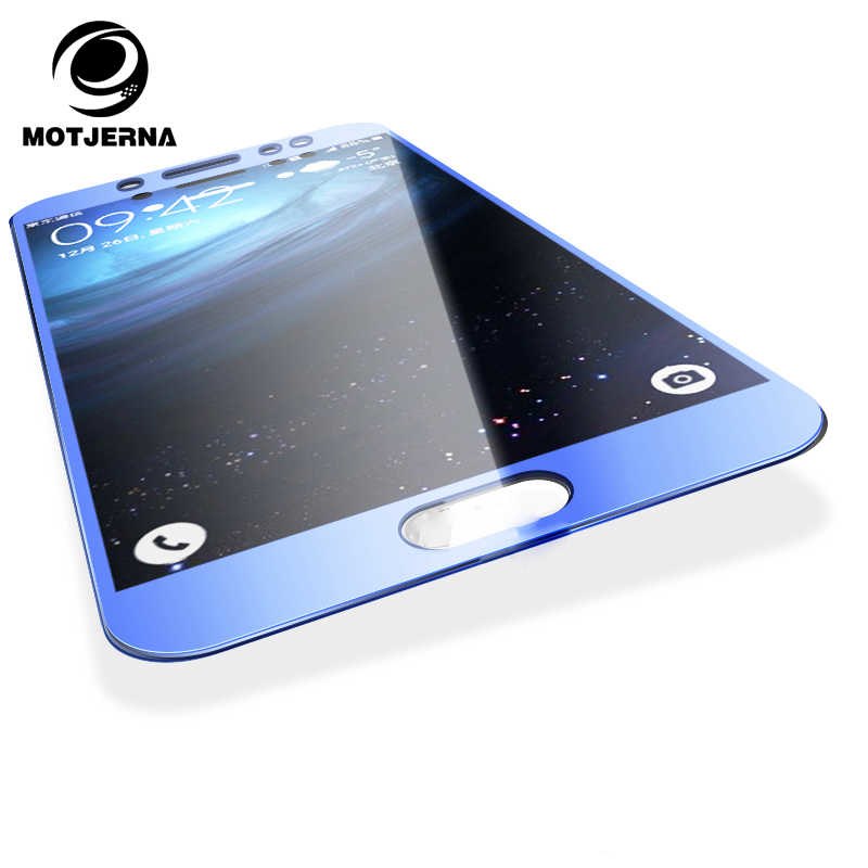 Защитное стекло (тех. упаковка, полное покрытие) Samsung J730F (J7 2017) Голубое.