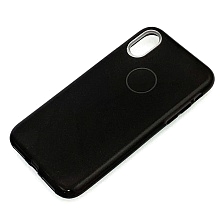 Чехол накладка Shine для APPLE iPhone X, iPhone XS, силикон, блестки, цвет черный.