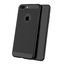Чехол накладка для APPLE iPhone 7, iPhone 8, силикон, перфорированный, матовый, цвет черный.