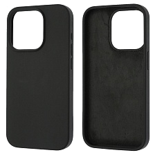 Чехол накладка Silicon Case для APPLE iPhone 15 Pro (6.1"), силикон, бархат, цвет черный