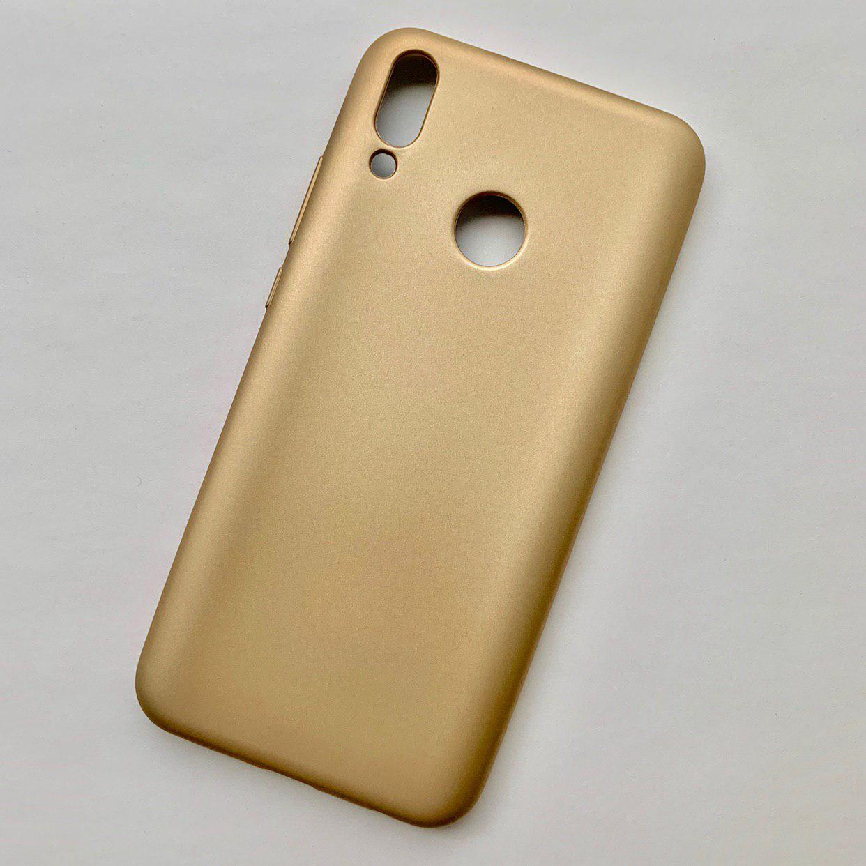 Чехол-накладка для HUAWEI Y9 2019 силиконовая 0.5mm J-Case THIN, цвет золотистый.