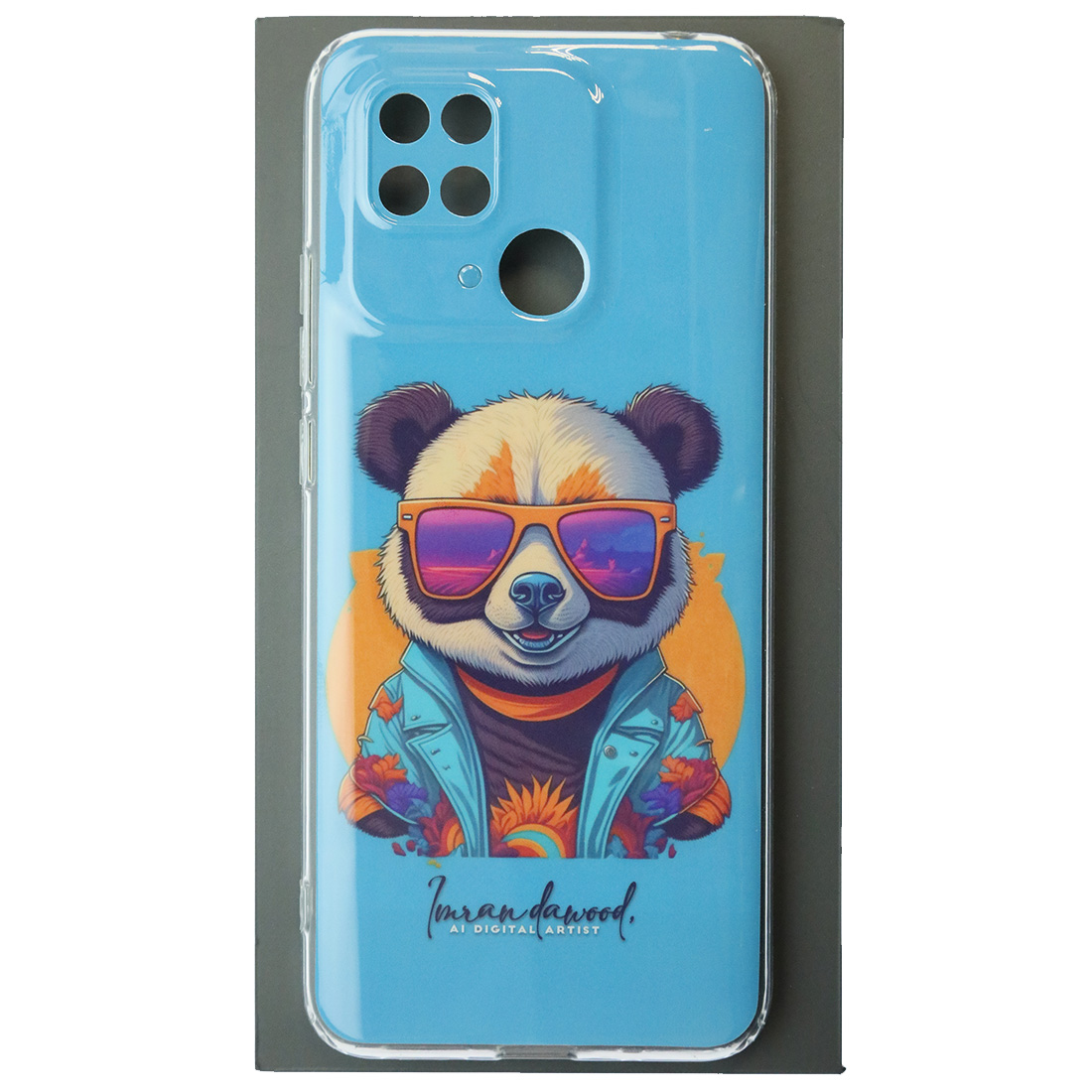 Чехол накладка для XIAOMI Redmi 10C, XIAOMI POCO C40, защита камеры, силикон, глянцевый, рисунок Панда в очках Чехол накладка для XIAOMI Redmi 10C, XIAOMI POCO C40, защита камеры, силикон, глянцевый, рисунок Панда в очках