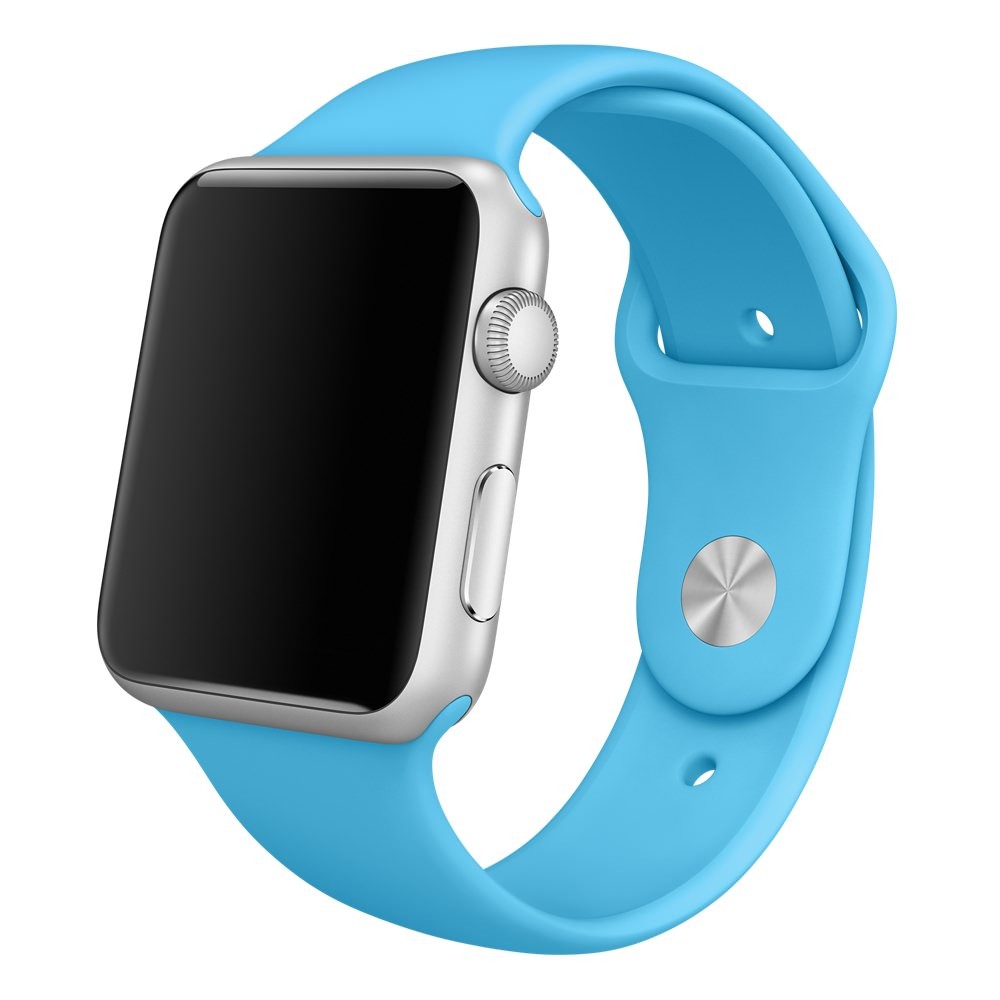 Ремешок для Apple Watch спортивный "Sport", размер 38-40 mm, цвет голубой