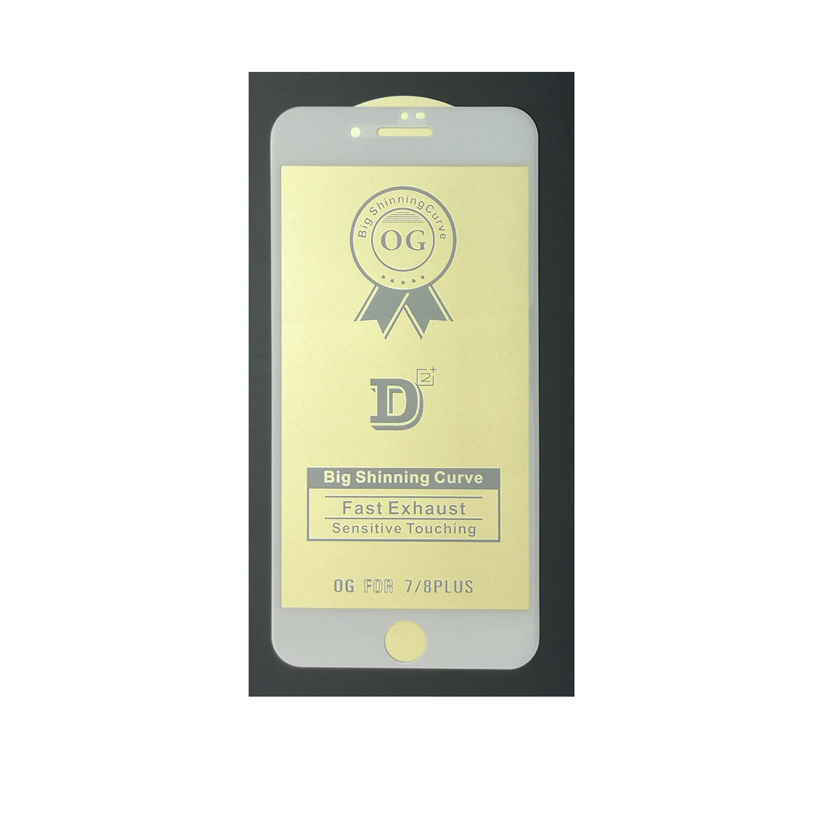 Защитное стекло D2+ PREMIUM для APPLE iPhone 7 Plus, iPhone 8 Plus, цвет окантовки белый.