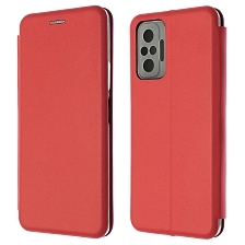 Чехол книжка STYLISH для XIAOMI Redmi Note 10 Pro, экокожа, визитница, цвет красный