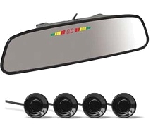 Парктроник PS-164U (4 датчика+коннекторы, Зеркало + LED Дисплей цветной) (распродажа -50%)