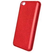 Чехол накладка Shine для XIAOMI Redmi GO, силикон, блестки, цвет красный