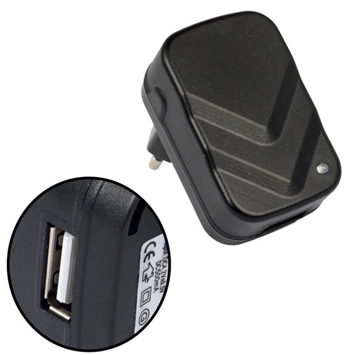 СЗУ (сетевое зарядное устройство) LP101, 1 USB порт, 4.2V, 0.5A, цвет черный