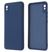 Чехол накладка NANO для XIAOMI Redmi 9A, силикон, бархат, цвет синий кобальт