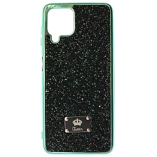 Чехол накладка Queen для SAMSUNG Galaxy A22 4G (SM-A225F), M22 (SM-M225F), M32 (SM-M325F), силикон, стразы, цвет зеленый Чехол накладка Queen для SAMSUNG Galaxy A22 4G (SM-A225F), M22 (SM-M225F), M32 (SM-M325F), силикон, стразы, цвет зеленый