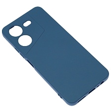 Чехол накладка NANO для TECNO POVA 5 4G, защита камеры, силикон, бархат, цвет темно синий Чехол накладка NANO для TECNO POVA 5 4G, защита камеры, силикон, бархат, цвет темно синий