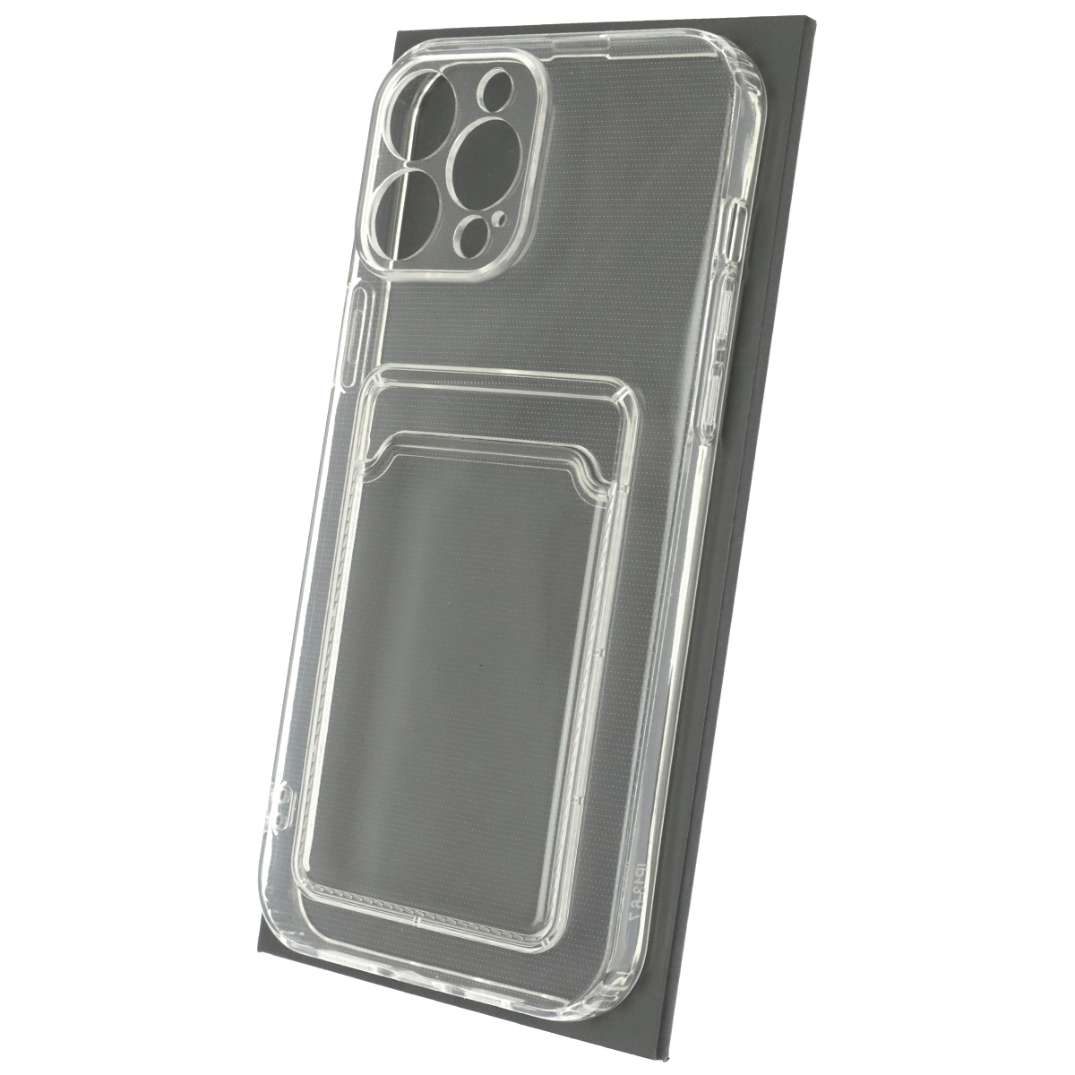 Чехол накладка CARD CASE для APPLE iPhone 13 Pro Max, силикон, отдел для карт, цвет прозрачный
