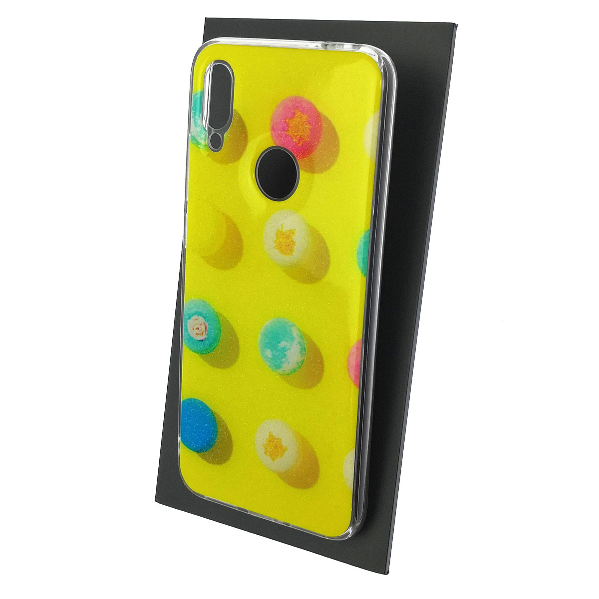 Чехол накладка для XIAOMI Redmi Note 7, Note 7 Pro, силикон, блестки, глянцевый, рисунок Разноцветные пироженые