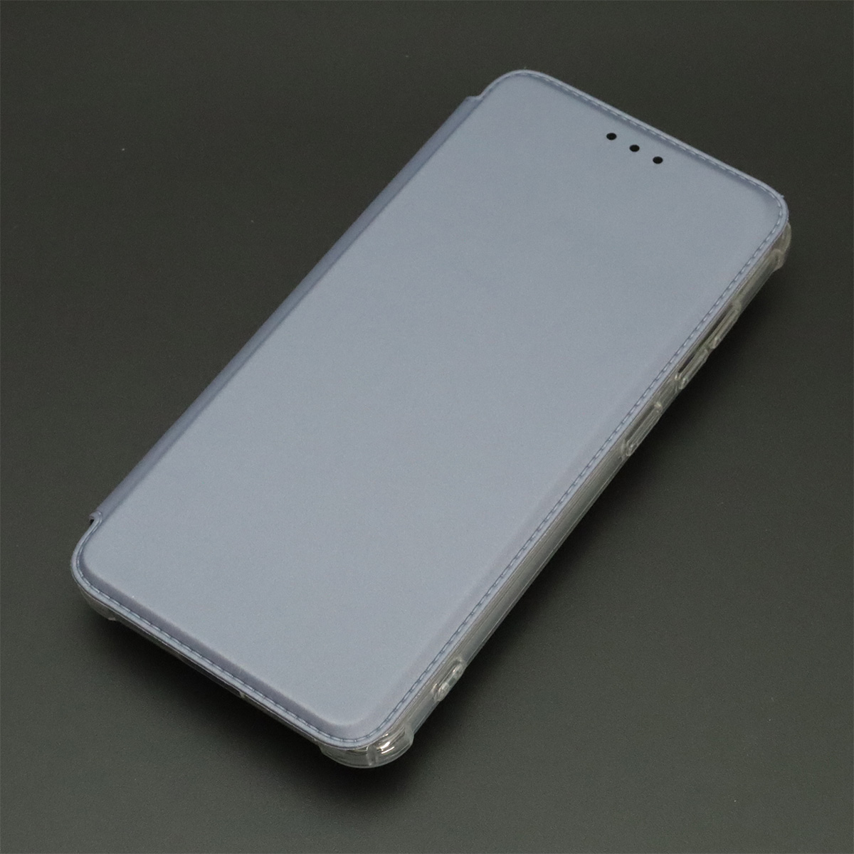 Чехол книжка для SAMSUNG Galaxy S21 FE (SM-G990B), экокожа, визитница, цвет темно серебристый
