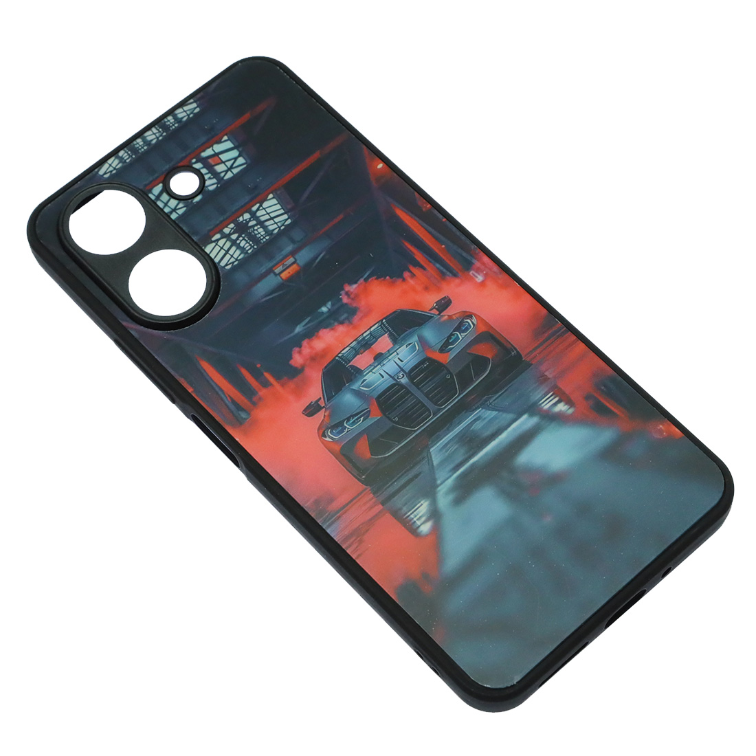 Чехол накладка для XIAOMI Redmi 13C, POCO C65, пластик, силикон, защита камеры, рисунок БМВ