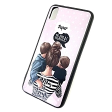 Чехол накладка для XIAOMI Redmi 7A, силикон, рисунок super MAMA Mom of boys.