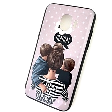 Чехол накладка для SAMSUNG Galaxy J2 Pro (SM-J250), силикон, рисунок super MAMA Mom of boys.