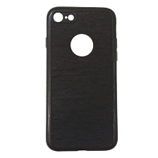 Чехол накладка для APPLE iPhone 7, силикон, текстура, цвет черный