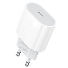 СЗУ (Сетевое зарядное устройство) BOROFONE BA100A, 20W, 1 USB Type C, цвет белый