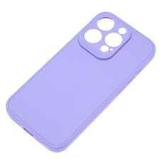 Чехол накладка для APPLE iPhone 15 Pro, защита камеры, силикон, матовый, цвет сиреневый