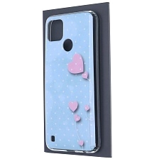 Чехол накладка для Realme C21Y, C25Y, силикон, рисунок Розовые сердечки Чехол накладка для Realme C21Y, C25Y, силикон, рисунок Розовые сердечки