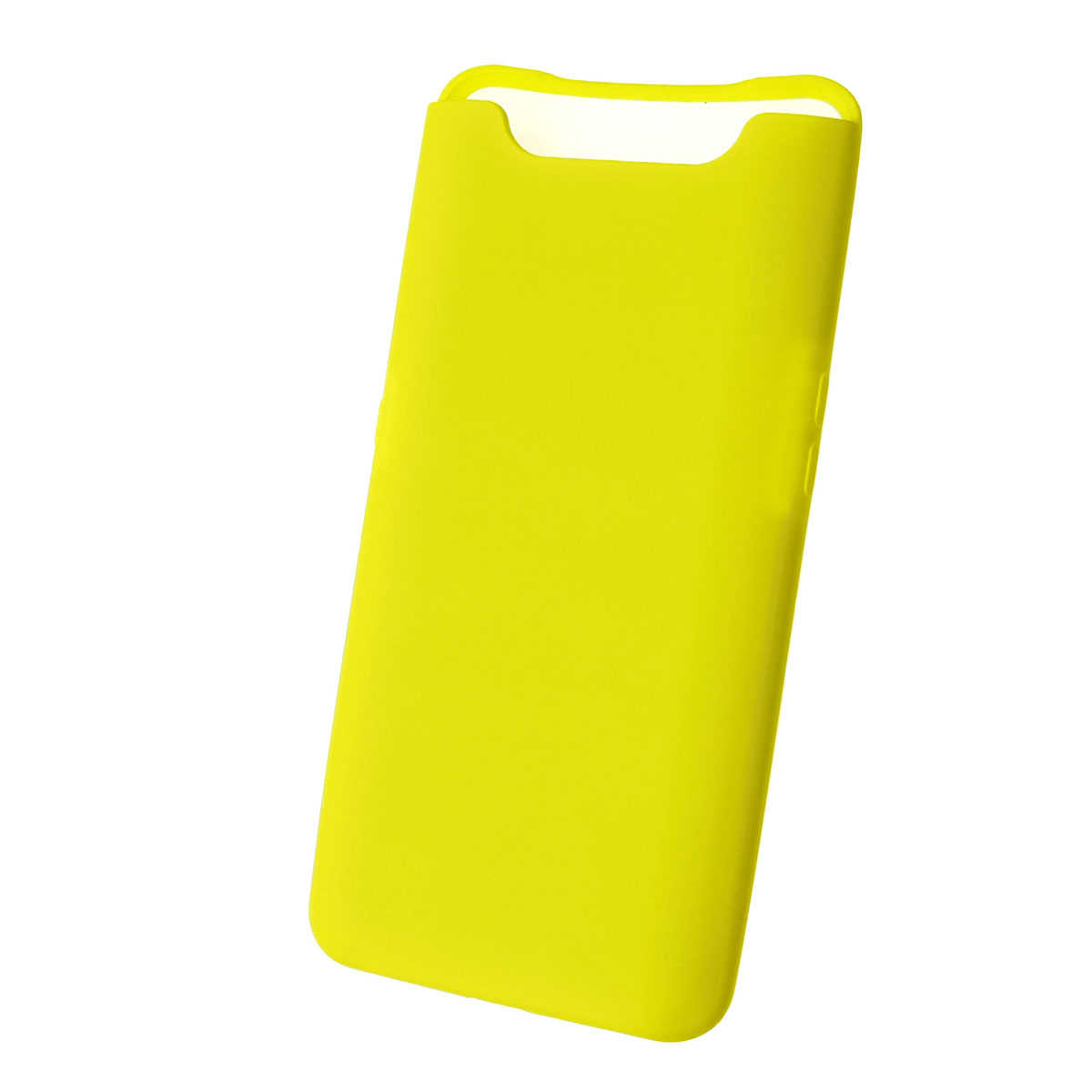 Чехол накладка Silicon Cover для Samsung A80 2019 (SM-A805), силикон, бархат, цвет ярко желтый.