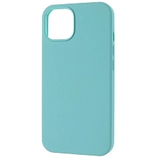 Чехол накладка Silicon Case для APPLE iPhone 14 (6.1"), силикон, бархат, цвет бледно бирюзовый