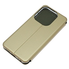 Чехол книжка STYLISH для INFINIX HOT 40i, SMART 8, SMART 8 Plus, экокожа, визитница, цвет золотистый