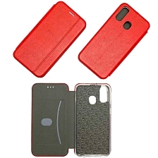 Чехол-книжка для SAMSUNG Galaxy A40 2019 (SM-A405) искусственная кожа, силикон, на магните, цвет красный NEW.