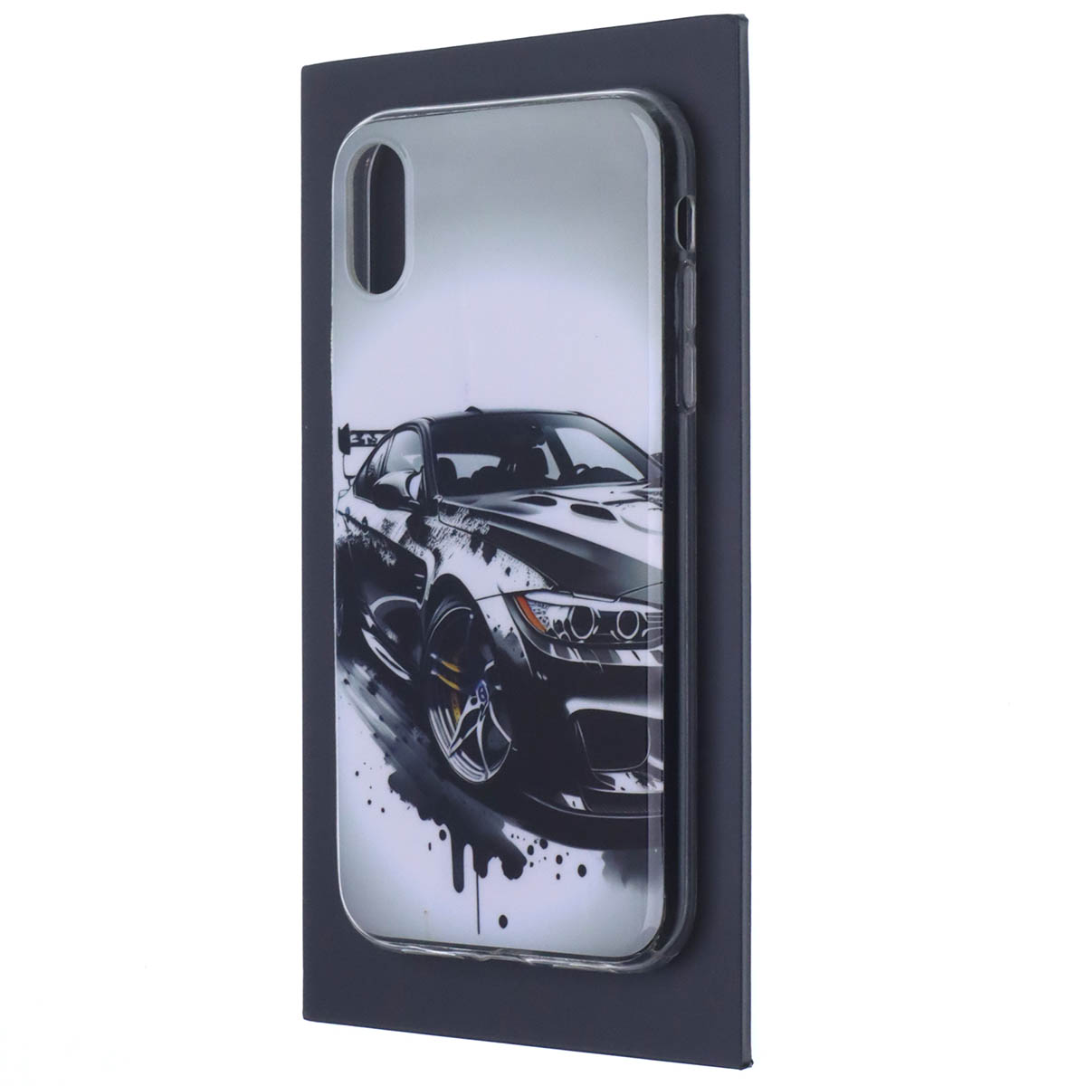 Чехол накладка для APPLE iPhone XR, силикон, рисунок Черный BMW