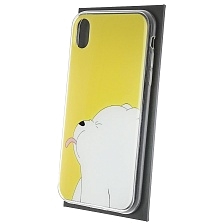 Чехол накладка для APPLE iPhone XR, силикон, рисунок Белый мишка